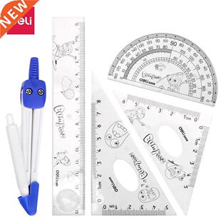 E9598 Drafting set 5pcs Ruler Set Squares Protractor Compass