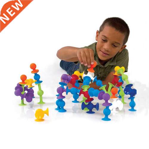 New Soft Building Blocks kids DIY Pop squigz sucker Funny Si