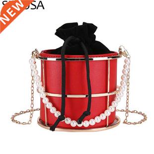 Hollow Out Fashion Women Evening Bags PU Bucket Design Day