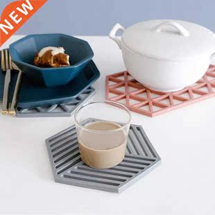 1PC Silicone Tableware Insulation Mat Coaster Cup Hexagon