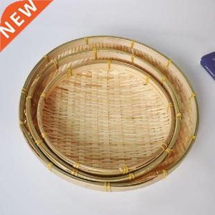 Hand Woven Bamboo Sieve Bamboo Raft Circular Dustpan Fruit