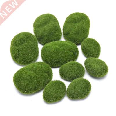20Pcs 3 Size Artificial Moss Stone Rock Green Moss Covered D