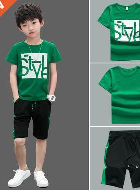 Boys Clothes Set Short Sve T-Shirt +Pants Summer Kids Boy