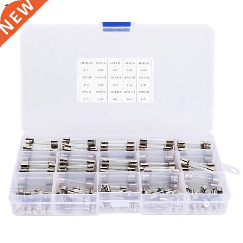150Pcs Glass Tube Fuse Assortment 6x30mm 0.5A/1A/2A/3A/5A/8A