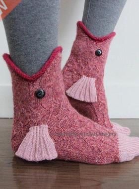 Fish Socks Knit Animal Socks Funky Knitting Pattern
