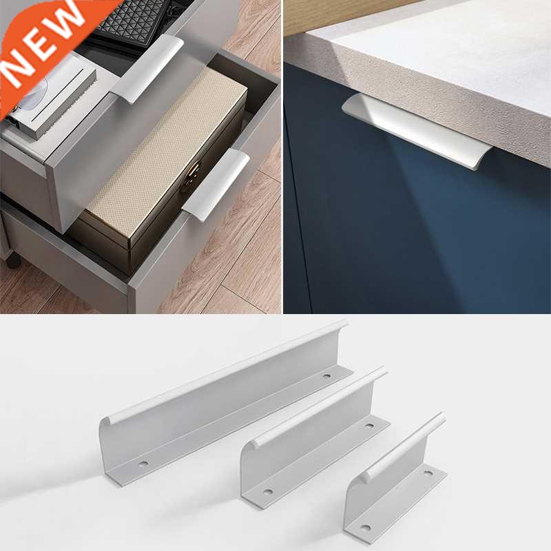 Silver Hidden Cabinet Handles Aluminum Alloy Kitchen