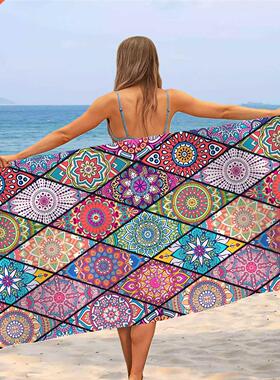 Mandala Printed Beach Towel Bath Towel Colorful Beach Towel