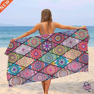 Mandala Printed Beach Towel Bath Towel Colorful Beach Towel