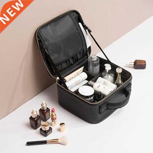 Leather Clapboard Cosmetic Bag Professional Make Up Case Lar