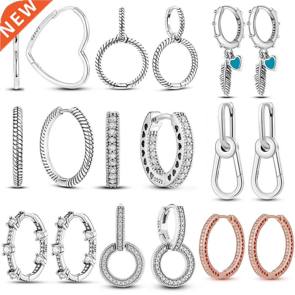 rend Original Me Earring Silver 925 Round Circle Feather Dan