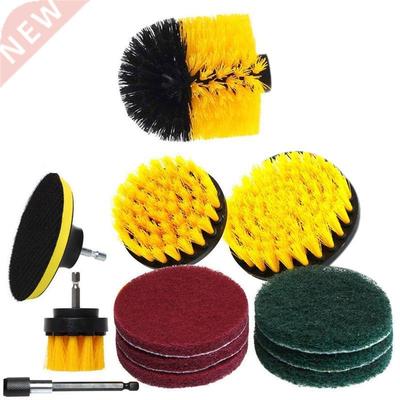 12PCS/Set Drill Brush Attachments Set Scrub Pads Sponge Buff
