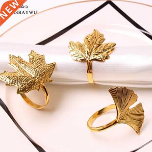 6pcs Maple Leaves Bodhi Leaves Napkin Ring Buckle Holders