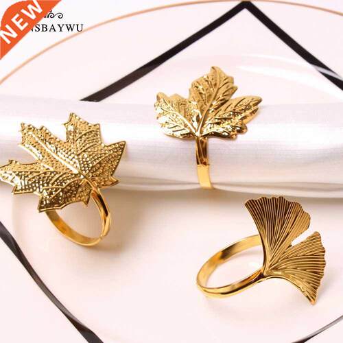 6pcs Maple Leaves Bodhi Leaves Napkin Ring Buckle Holders