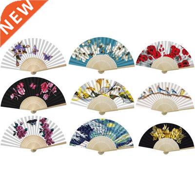 Handmade Oil Painting Ginkgo Leaf Folding Fan By Numbers