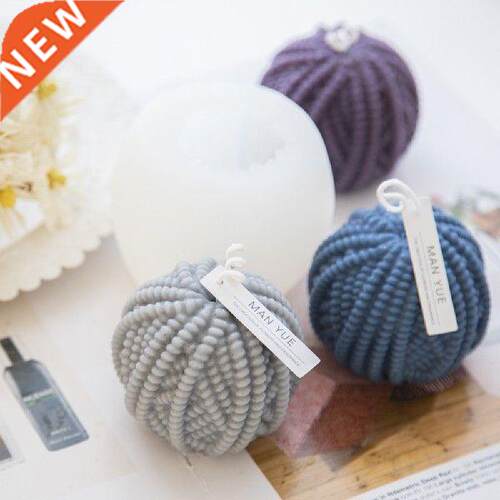 Round Creative Knitting Wool Cylinder Candle Silicone Mold