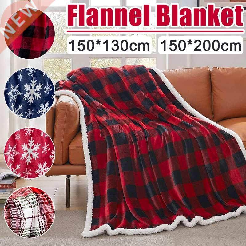Snowflake Throw Blanket Fleece Soft Warm Winter Red Blankets