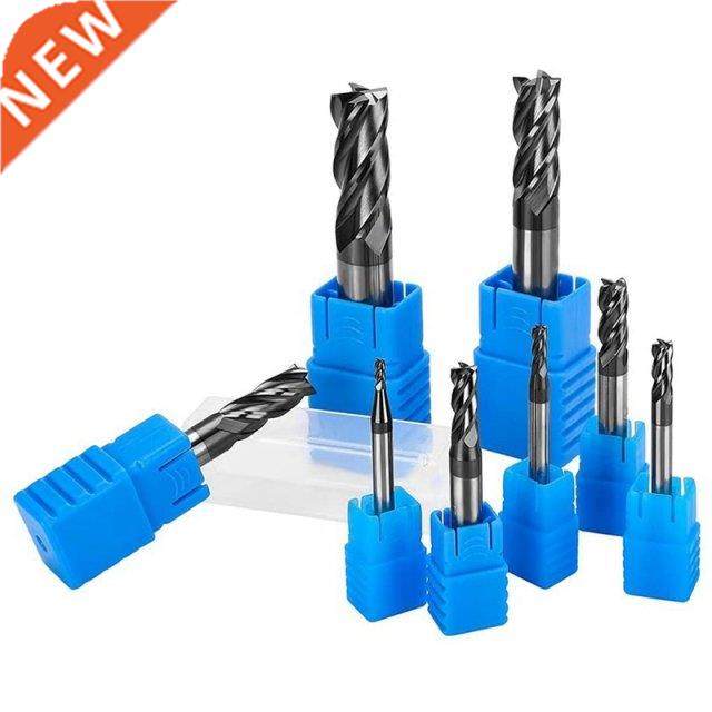 8 Pieces of 4-Slot Tungsten Carbide Milling Cutter Set, Stra