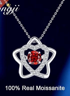 Real Moissanite Women's Nelace Pentagram Pendant S Ster