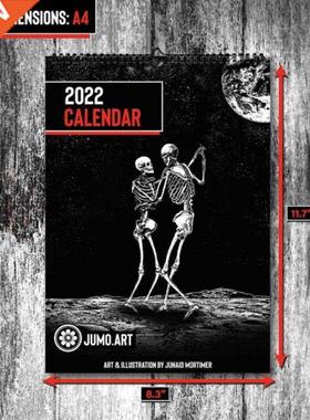 2022 Gothic Art Calendar Features Skull Calendar Romantic