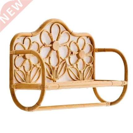 Rattan Wall Shelf Flower-Shaped Decor Storage Rack For