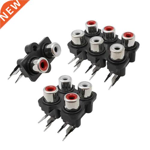 3Pcs Black 2 4 6 Hole RCA Female Jack Socket Audio Plug Conn