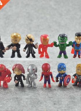 12pcs/Lot The Avengers Superhero Q Version Iron Man Thor Hu