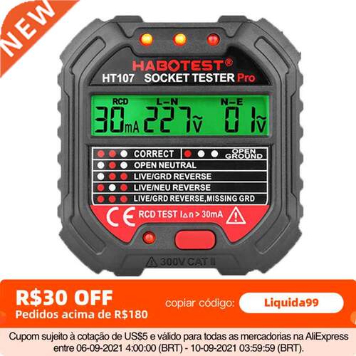 Habotest 107 Socket Tester Pro Voltage Test RCD 30mA Socke