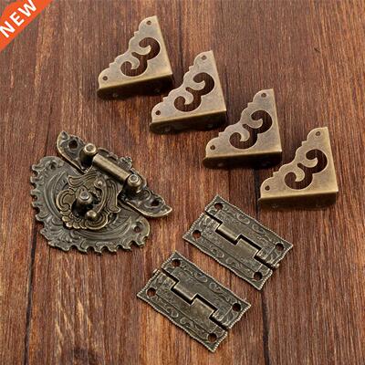 Antique Box Latch Hasp Toggle Buckle Cabinet Hinges 4Pcs Cor