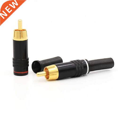 8pcs Copper RCA Plug Audio Male Connector with Metal Spring