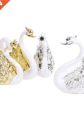 2Pcs Roantic Crown Swan Cake Topper Cake Dessert Baking