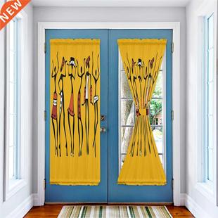 African Women Dance Ethnic Door Curtains for Living Room