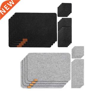 12 Pcs/Set Table Placemats Drink Coaers Cutlery Pouch