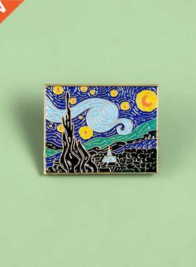 Van Gogh's Masterpiece Paintings Starry Sky Brooch R