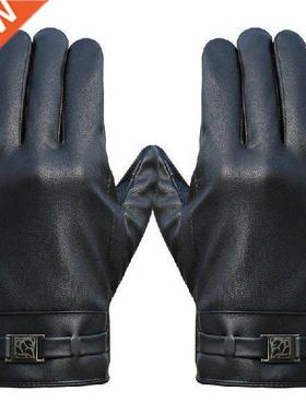 Men's Winter Gloves Washed Leather Touch Screen Warm Gloves