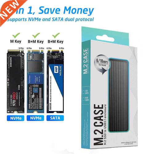 Dual Protocol M2 NVMe NGFF SATA SSD Case 10Gbps M.2 NVME SSD