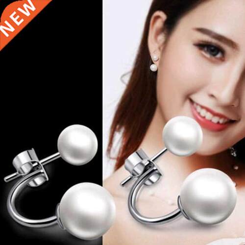 NEHZY S925 Stamp slver new woman Double Pearl Ball Stud Fas