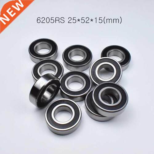 10pcs 6205RS 25*52*15(mm) free shppng chrome steel rubber
