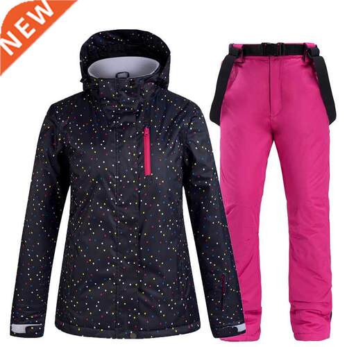 Winter Women Ski Suit Ski Jacket and Pants for Women Warm Wa