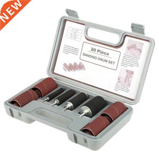 Sanding Kit 20pcs Spindle Sanding Sander Tool Kit Set with C