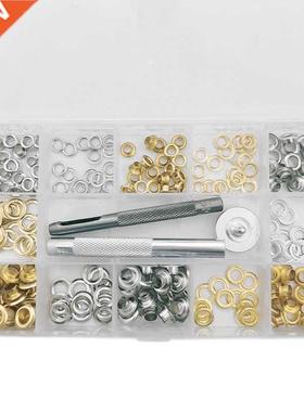 Grommet Kit 120 Sets Grommets Eyelets with Install Tool Kit,