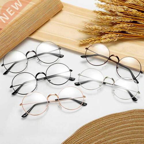 Round Glasses Women Men Vintage Round Classic Metal Flat Mir