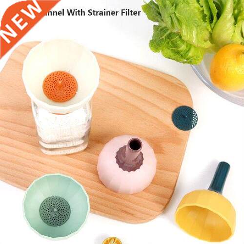 1 Piece Kitchen Funnel with Strainer Filter Oil Funnel for