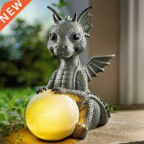 Creative Home Furnishing Resin Dinosaur Solar Garden