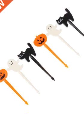 6Pcs/Set Kids Safe Fm Ctoon Animal Halloween Fruit Fork