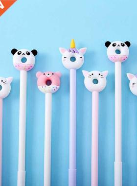 4pcs Cute Donuts Pen Ballpoint 0.5mm Black Color Gel Ink Pe