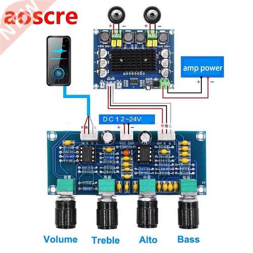 Dual NE552 Repalceable tone Preamp Board Audio treble bass