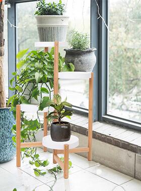 4 Tier Bamboo Plant and Tall Corner Indoor Flower Pot Hold