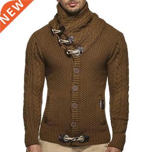 Man Sweaters Streetwear Clothes Turtleneck Sweater Men L XL