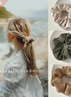 2022 New Knitted Hair Scrunchie Headband for Women Solid Col