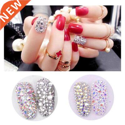 1440Pcs 12-Grid Rhinestone Colorful Glitter Sticker Nail